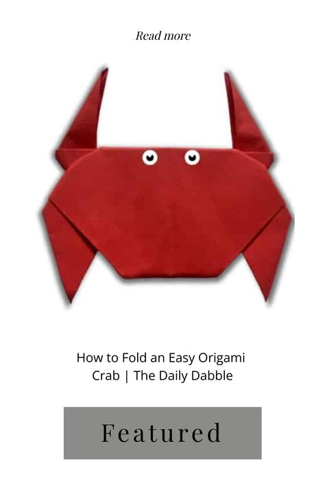 Make an easy origami crab with these detailed folding instructions. This paper crab is simple enough for beginners and will take about 5 minutes to fold. Easiest Origami, Paper Crab, Origami Swallow, Origami Crown, Simple Origami, Diy Summer Crafts, Origami Bird, Summer Crafts For Kids, Easy Origami