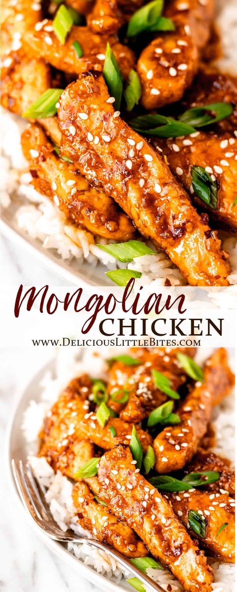 Better than takeout! Make homemade Mongolian Chicken with whole ingredients. It's sweet, spicy, and irresistibly delicious. | #mongolianchicken #takeoutrecipes #chineserecipes #chicken #chickenrecipes Asian Chicken Breast Recipes, Asian Chicken Marinade, Mongolian Chicken Recipe, Asian Marinade For Chicken, Mongolian Recipes, Best Chicken Dinner Recipes, Spicy Chicken Breast, Best Chicken Dinner, Spicy Asian Chicken