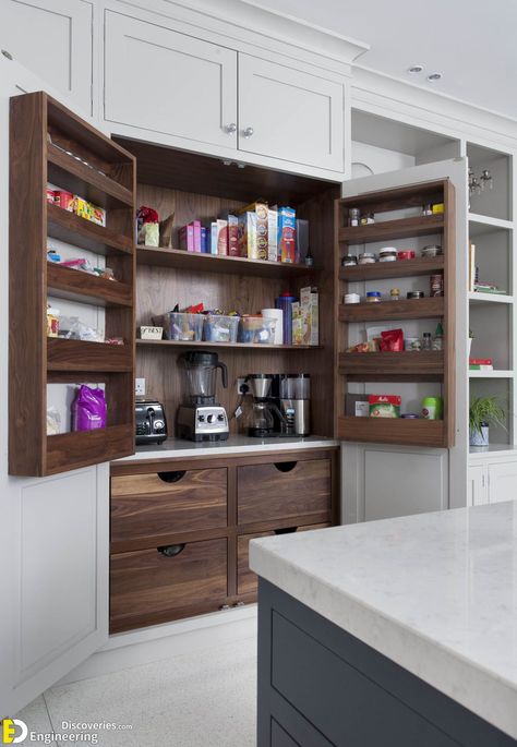 Tiny Kitchen, Big Ideas: Space-Saving Furniture Design Hacks | Engineering Discoveries Breakfast Cupboard, Creative Storage Ideas, Cluttered Kitchen, Kitchen Sitting Room, Purbeck Stone, Kitchen Pantry Design, Kitchen Solutions, Diy Kitchen Storage, Renovation Design