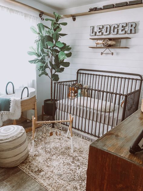 LEDGER LUKE’S NURSERY TOUR Nursery Room Decor Ideas, Airplane Nursery Boy, Vintage Nursery Boy, Home Decorating Styles, Vintage Car Nursery, Plane Nursery, Aviation Nursery, Train Nursery, Car Nursery