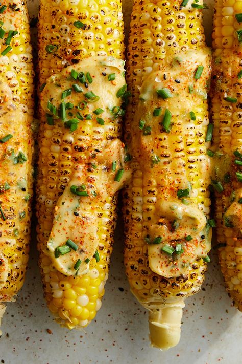 Spicy Corn on the Cob With Miso Butter and Chives Recipe - NYT Cooking Spicy Corn On The Cob, Classic Tuna Salad Sandwich, Classic Tuna Salad, Chives Recipe, Miso Butter, Ginger Pork, Spicy Corn, Creamy Corn, Nyt Cooking