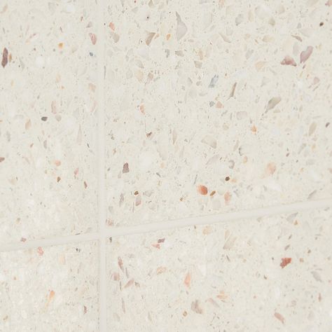 Shop True Terrazzo Kashmir Beige 16x16 Polished Terrazzo Tile | TileBar.com Polished Cement, Stone Look Wall, Terrazzo Floor, Terrazzo Tile, Ivy Hill Tile, Terrazzo Flooring, Accent Tile, Neutral Design, Commercial Flooring