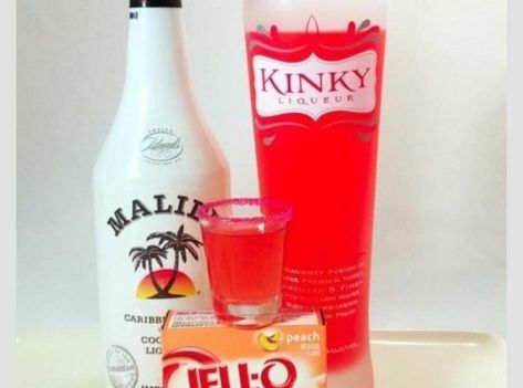 Rum Jello Shot Recipes, Barbie Jello Shots, Barbie Jello, Malibu Jello Shots, Tropical Mixed Drinks, Rum Jello Shots, Best Jello Shots, Jello Pudding Shots, Peach Jello