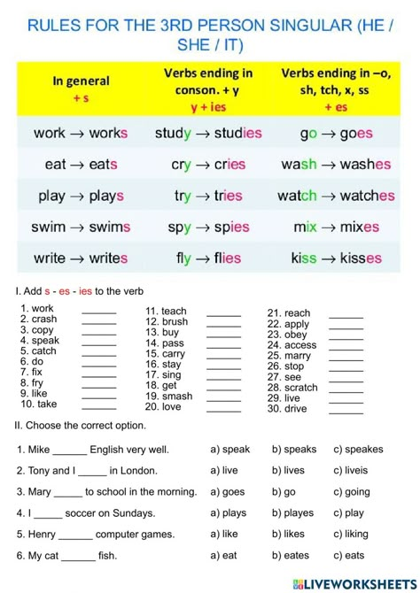 Present Simple Worksheets English Grammar, Third Person Singular Worksheets, English Exercises For Beginners, English Beginner Worksheets, Present Simple Tense Worksheet, Grade 3 English Worksheets, Simple Present Worksheet, Materials Worksheet, Present Simple Worksheet