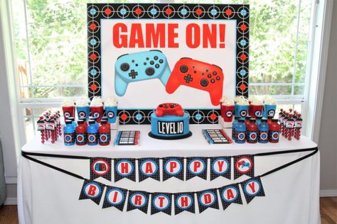 Video Game Truck Birthday Party – 5M Creations Blog Gamers Party Ideas, Video Game Party Theme, Nintendo Birthday Party, Game Truck Birthday Party, Games Birthday Party, Game Truck Party, Nintendo Party, Video Games Birthday Party, Video Game Party