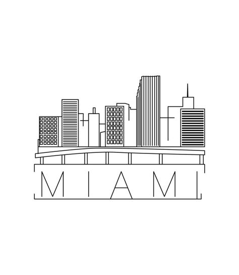 Vector illustration of Miami Miami Drawing, Miami Illustration, Miami Tattoo, Miami City, Vector Texture, Wedding People, Heart Tree, Drawing Inspo, Logo Banners