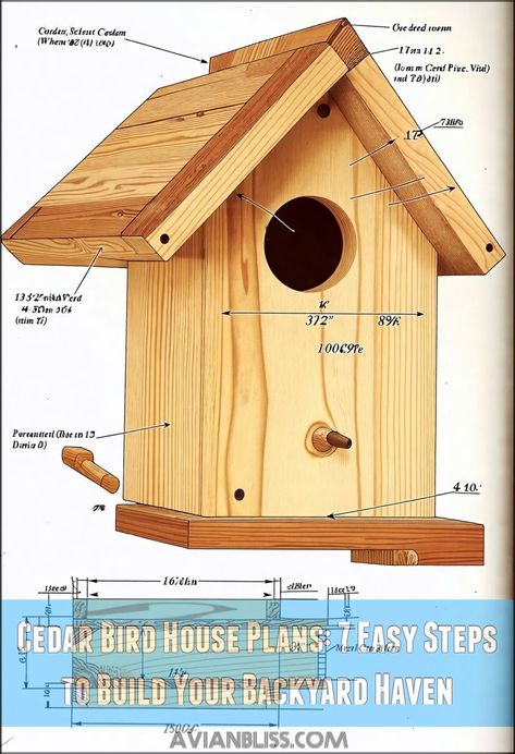 cedar bird house plans Building Bird Houses, Birdhouse Woodworking Plans, Birdhouse Plans, Bird Houses Ideas, Backyard Sanctuary, Bird Houses Ideas Diy, Bird House Plans, Cedar Planks, Birdhouse Designs