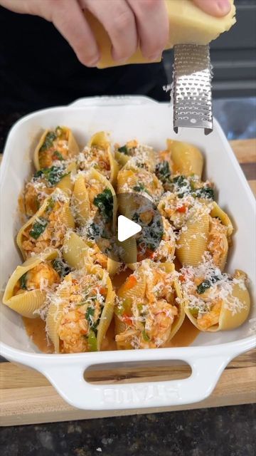 Lobster Stuffed Shells, Stuffed Shells With Shrimp, Salmon Stuffed Pasta Shells, Stuffed Seafood Pasta Shells, Stuff Seafood Shells, Crab And Shrimp Stuffed Shells, Large Shell Pasta Recipes, Creamy Seafood Stuffed Shells Recipe, Jumbo Pasta Shell Recipes