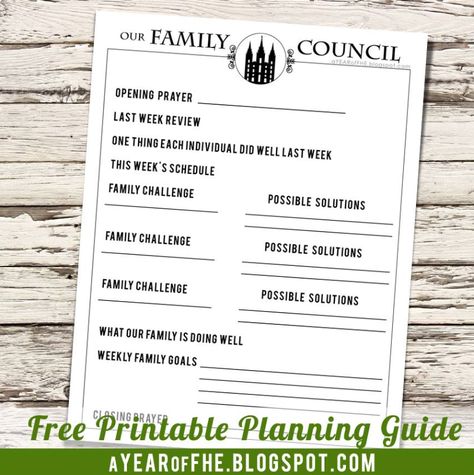 Family Council, Family Meetings, Family Games Indoor, Closing Prayer, Printable Forms, Gorgeous Images, Family Mission, Family Challenge, Family Counseling