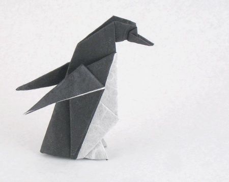 Origami Penguin by Kunihiko Kasahara folded by Gilad Aharoni Penguin Origami, Gotham Aesthetic, Origami Penguin, Origami Birds, Origami Yoda, Origami Elephant, Penguin Logo, Origami Step By Step, Keeping Busy