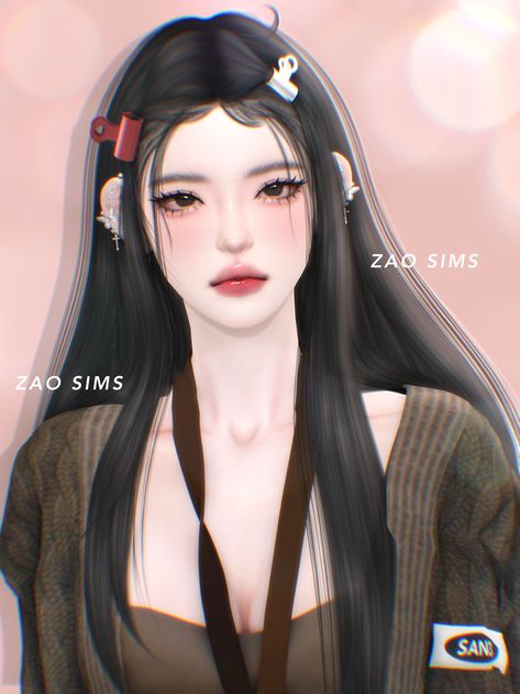 [ZAO]College Style Hair | Patreon Zao Hair Sims 4, College Hairstyles, Dress Hairstyles, Medieval Dress, Sims 4 Cas, College Style, Sims Mods, Ts4 Cc, College Fashion