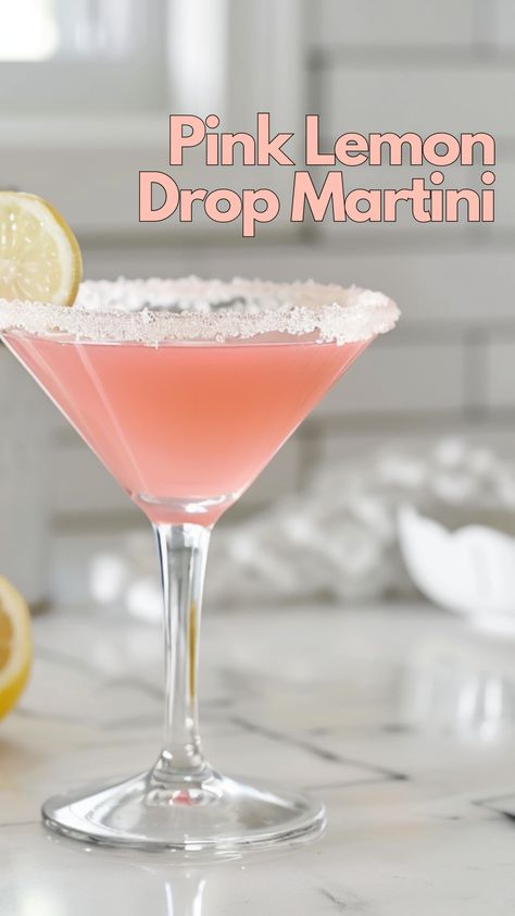 Craft the perfect Pink Lemon Drop Martini with our easy recipe. Enjoy a blend of vodka, lemon, and a splash of grenadine for a colorful twist. #PinkLemonDropMartini via @mybartender Casino Drinks Cocktails, Pink Lemon Drop Martini Recipe, Pink Lemon Drop, Lemon Cocktails, Lemon Drop Martini Recipe, Vodka Lemon, Martinis Drinks, Special Drinks, Entertaining Food