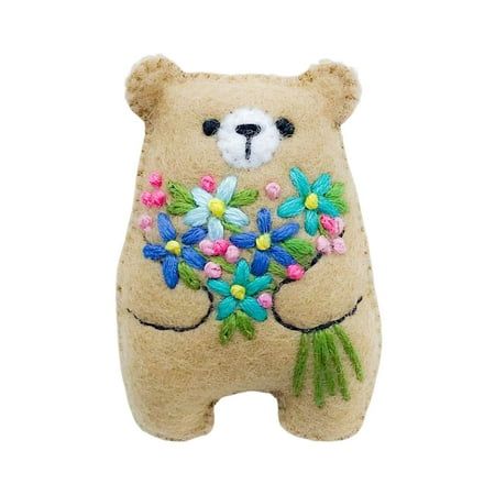 Description: Introducing our versatile Bouquet Bear Doll, a comforting companion that brings warmth wherever you go. Its huggable size makes it easy to carry, ensuring comfort on-the-go. The unique design features a chest pocket, perfect for storing small treasures like love letters. Adorned with bright bouquets, this bear exudes charm and delight. Crafted from high-quality materials, the Bouquet Bear is built to last, offering durability and a plush feel for added comfort. Not just a gift, this Felt Bunny Ornament, Cute Felt Christmas Ornaments, Felt Christmas Gifts, Embroidery Stuffed Animals, Felt Baby Toys, Small Christmas Gift Ideas, Cute Felt Animals, Felt Stuffed Animals, Mini Felt Animals