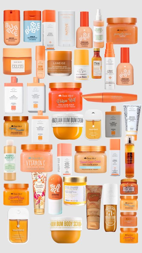 ORANGE SKINCARE! (Color challenge part 1/???) #viral #orange #skincare #colorful PLS BLOW THIS UP Orange Skincare Aesthetic, Orange Skincare, Orange Season, Orange Skin, Birthday Basket, New Year New Me, Best Friend Outfits, Bath And Body Care, Body Care Routine