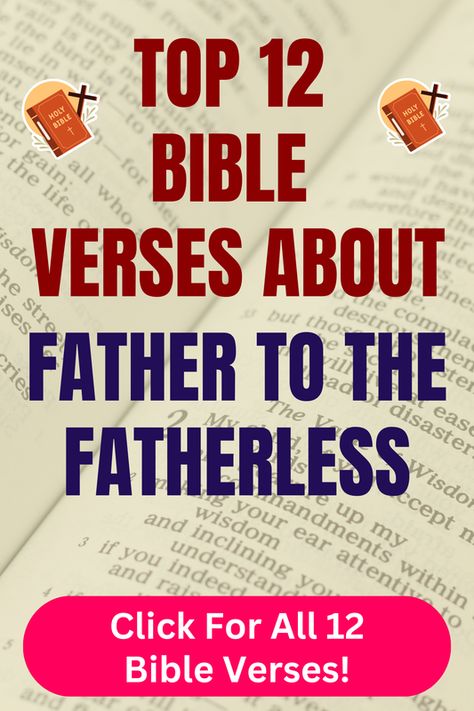 Check out our top 12 Bible verses about father to the fatherless and learn more what does the Bible say about father to the fatherless. Click For All 12 Bible verses! Father Verses In Bible, Finance Scriptures Bible Verses, Bible Verses About Fathers, Father's Day Bible Scriptures, Scriptures About Fathers, Verses About Fathers, Fathers In The Bible, Sins Of The Father, Father To The Fatherless