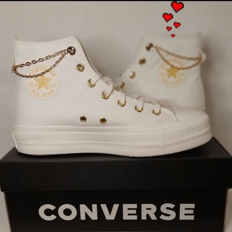 Converse CTAS Lift Hi Converse For Prom, Prom Converse, White Converse Sneakers, Navy Blue Converse, Cute Converse, Low Top Converse, Converse Chuck Taylor White, Blue Converse, Pink Converse