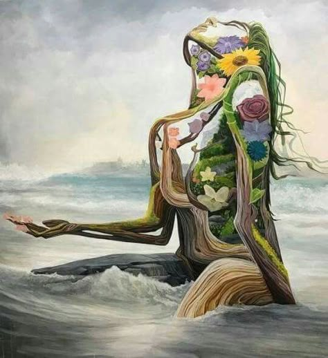 Spiritual Artwork, Spirited Art, Hippie Art, Spiritual Art, Mother Earth, Art Classes, Painting Inspiration, Aesthetic Art, Female Art