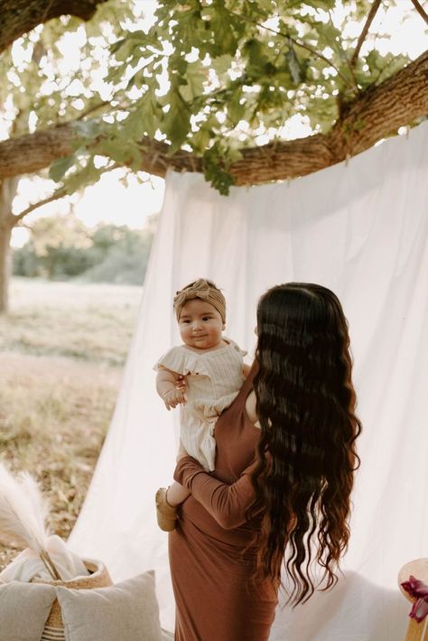 Mommy and me, Boho Photoshoot, White Sheet, Outdoor Grassy Field, Brown Maxi dress, neutrals Mommy And Me Boho Photoshoot, Sheet Photoshoot, Mommy Daughter Pictures, Boho Photoshoot, Brown Maxi Dress, Mommy And Baby Pictures, Mommy And Me Photo Shoot, Photoshoot Backdrops, Outdoor Family Photography