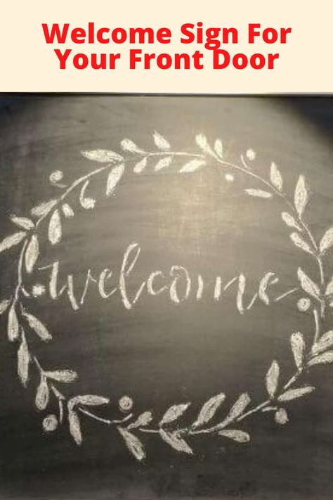 Welcome Home Chalkboard, Chalkboard Welcome Sign, Chalkboard Welcome, Old House Design, Welcome Stencil, Etching Cream, Recycled Wine Bottle, Chalkboard Lettering, Framed Chalkboard