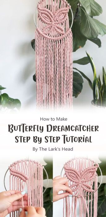 Macrame Butterfly Tutorial, Macrame Tutorial Beginner, Wire Wreaths, Butterfly Dreamcatcher, Macrame Butterfly, Macrame Instructions, Dreamcatcher Diy, Diy Dream Catcher Tutorial, Christmas Macrame