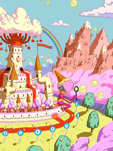 Candy Kingdom Candy Kingdom Adventure Time, Cn Network, Adventure Time Background, Candy Kingdom, Brother's Best Friend, Time Wallpaper, Land Of Ooo, Adventure Time Wallpaper, Isometric Drawing