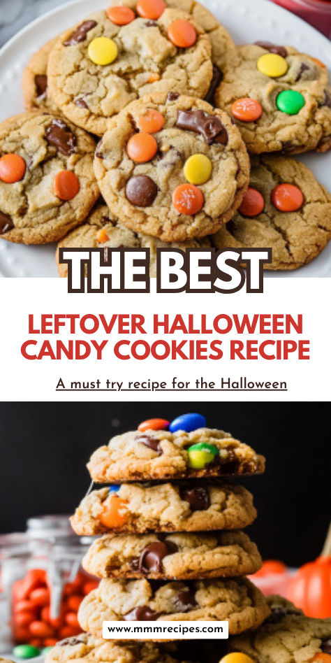 Got leftover Halloween candy? Turn them into deliciously gooey, chunky cookies! This fun recipe is perfect for transforming that extra stash into a new family favorite. From chocolate bars to candy corn, these cookies mix it all in for an explosion of flavors in each bite! Follow this easy recipe, and watch how fast they disappear! 🍬🍫 Save this pin and make the most of your candy haul! 🎃🍪 Halloween Candy Cookies Brown Butter, Browned Butter Halloween Candy Cookies, Halloween Leftover Candy Recipes, Brown Butter Halloween Candy Cookies, Halloween Candy Desserts Leftover, Cookies With Halloween Candy, Leftover Candy Cookies, Halloween Candy Cookies Leftover, Halloween Candy Leftover Ideas