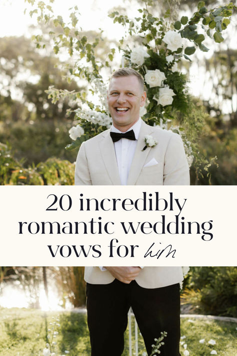 top 20 incredibly romantic wedding vows for him young groom at alter Wedding Vowels To Husband, Simple Wedding Vows To Husband, Writing Vows To Husband Template, Writing Wedding Vows To Husband, Vow Ideas To Husband, Writing Vows To Husband, How To Write Wedding Vows To Husband, Personal Vows To Husband, Wedding Vows Ideas