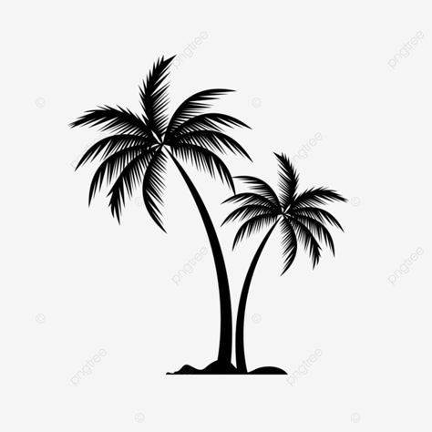 Palm Tree Tattoos, Palm Tree Drawing, Small Palm Trees, Palm Tree Vector, Wedding Scrapbooking, Palm Tattoos, Palm Tree Silhouette, Palm Tree Tattoo, Tree Vector