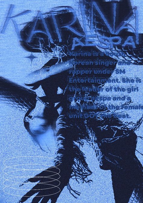 Aespa Aesthetic Wallpapers, Aespa Graphic Design, Glaucous Aesthetic, Aespa Poster, Blue Lyrics, Aespa Core, Cyberpunk Poster, Aespa Aesthetic, Poster Edit