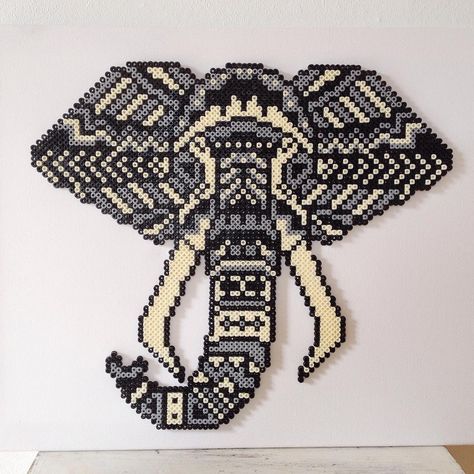 Use This Elephant Nerd Crafts, Melty Bead Patterns, Beaded Banners, 3d Perler Bead, Holiday Beading, Diy Perler Beads, Beaded Cross Stitch, Perler Beads Designs, Bead Stitching