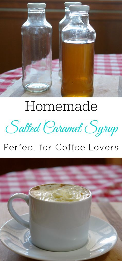 Salted Caramel Syrup Recipes, Salted Caramel Syrup Coffee, Salted Caramel Coffee Syrup Recipe, Salted Caramel Coffee Syrup, Caramel Syrup For Coffee, Coffee Syrup Recipe, Caramel Coffee Syrup, Diy Syrup, Salted Caramel Syrup