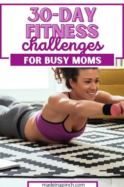 30-Day Fitness Challenge Ideas for Busy Moms - Made In A Pinch 30 Fitness Challenge, Fitness Challenge Ideas, Mom Workout Schedule, Busy Mom Workout, Mom Fitness, Mom Challenge, Challenge Ideas, 30 Day Fitness, Java Burn