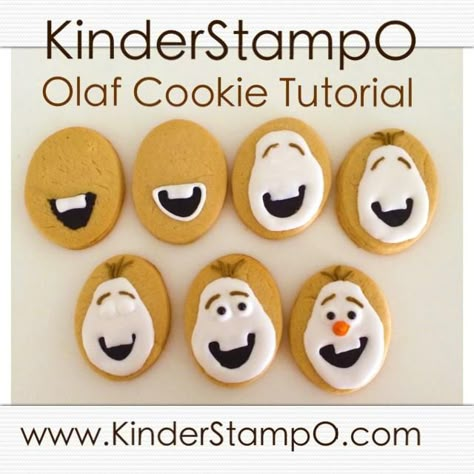 Olaf cookie tutorial for a frozen birthday party. make your own party treats. Olaf Cookies Royal Icing, Olaf Cookies Decorated, Olaf Cookies, Disney Cookies, Cookie Connection, Frozen Cookies, Cookie Tutorials, Sugar Cookie Designs, Character Cakes