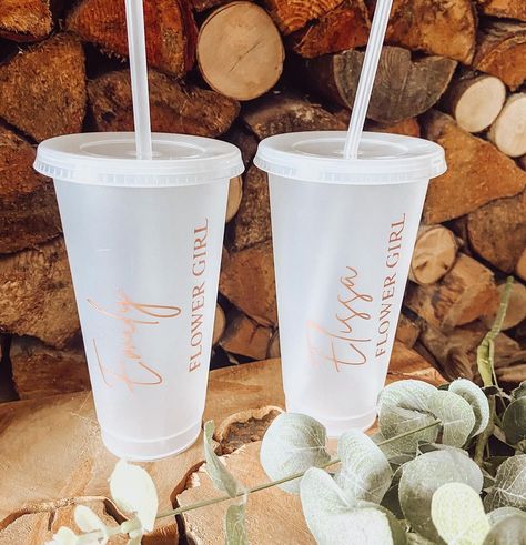 Personalized Bridal Party Gifts, Bridesmaids Party, Bridesmaid Cups, Party Zone, Hen Party Accessories, Cold Cups, Bridesmaid Party, Flower Girl Gifts, Hen Do