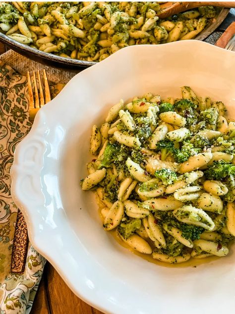 Cavatelli and Broccoli   Serves 4 Cavatelli and Broccoli is a quick pasta recipe that comes together in under 30 minutes. This was a dinner staple for us when we were children. Honestly, even though I love vegetables, broccoli is not my favorite. But in this dish, it is incredible. Trust me: you are going to want to tr Broccoli And Cavatelli Recipe, Cavatelli Pasta Recipe, Cavatelli And Broccoli, Cavatelli Recipe, Pasta And Broccoli, Farfalle Recipes, Cavatelli Pasta, Best Pasta Dishes, Quick Pasta Recipes