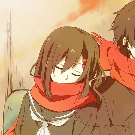 Ayano And Shintaro Matching Icons, Ayano Tateyama Icon, Ayano Pfp, Sleepy Pfp, Ayano Tateyama, Paired Avatars, Mekakucity Actors, Anime Photo, Match Icons