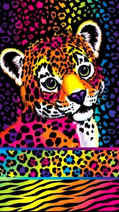 Next Level Tattoo, Animal Print Tattoo, Lisa Frank Folders, Lisa Frank Coloring Books, Leopard Print Tattoos, Cartoon Town, Leopard Birthday, Animal Print Background, Rainbow Images