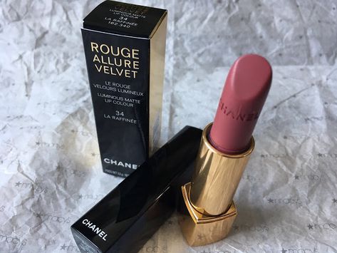 Chanel Rouge Allure Velvet Lipstick no. 34 La Rafinée Chanel Rouge Allure Velvet, Purple World, Chanel Rouge, World Beauty, Velvet Lipstick, Chanel, Velvet, Purple, Makeup