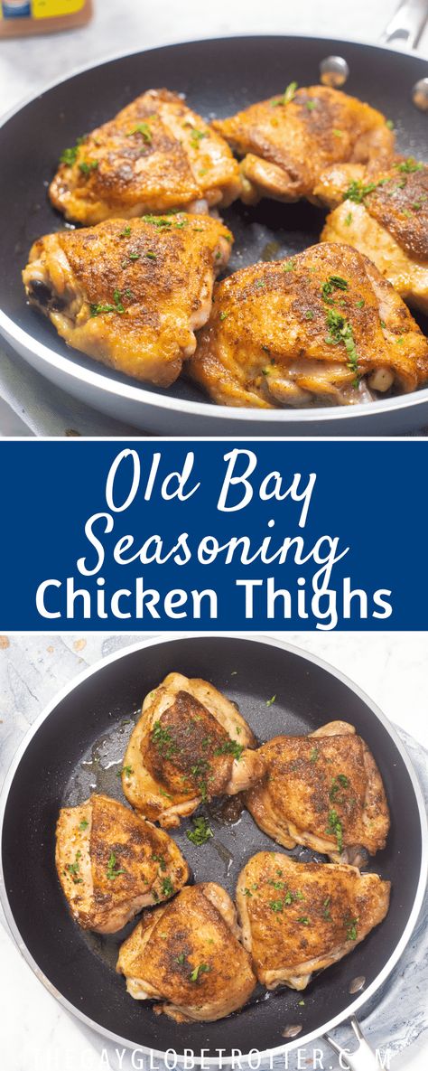 Old Bay Seasoning Recipe Chicken, Recipes With Old Bay Seasoning, Old Bay Chicken Breast, Old Bay Seasoning Recipe Dishes, Chicken Thighs Bone In Skin On, Bone In Chicken Thighs Recipes Oven, Old Bay Chicken, Chicken Breats, Fried Chicken Thigh Recipes