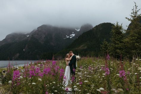 Field Elopement, Alaska Fireweed, Boat Elopement, Alaskan Wedding, Alaska Elopement, Alaska Photography, Seward Alaska, Alaska Wedding, Alaska Adventures