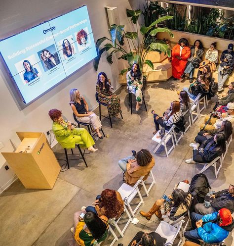 Participated in a panel discussion alongside @canopy.for.creators at @shopify NY this week, focusing on creator-brand partnerships and building a sustainable career as a creator. 🫶🏼 We discussed strategies for landing deals with dream brands. It was an inspiring experience meeting many talented creators, and I look forward to doing it again! Thank you @ayomi.samaraweera + to my fellow panelists @royashariat @piperphillips for your awesome insights! . . . . . . . . . . . . . . . . . . . .... Black Women Panel Discussion, Panel Discussion Stage Design, Scene Inspiration, Brand Partnerships, Panama Pacific International Exposition, Panel Discussion, Your Awesome, Networking Event, Love People