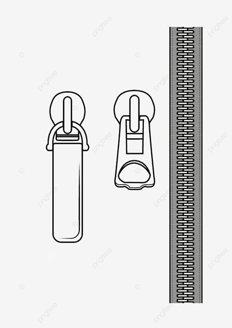 Zipper Flat Sketch, Zipper Technical Drawing, Zipper Illustration, Zipper Drawing, Technical Sketch, Fashion Sketch Template, Office Graphics, Detail Couture, Clothing Templates