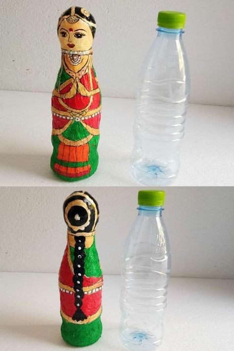 Amazing Bottle craft ideas Plastic Bottle Decoration, Plastic Bottle Crafts Recycled, Bottle Doll, Bottle Craft Ideas, Crafts Recycled, Reuse Plastic Bottles, Plastic Bottle Flowers, Diy Plastic Bottle, Plastic Bottle Art