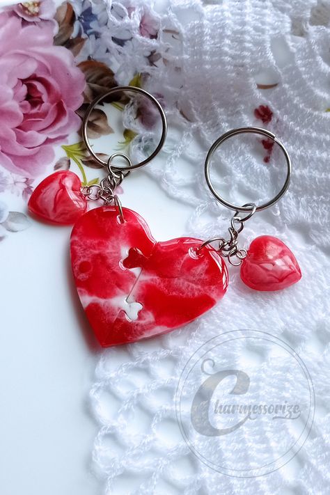 Here's another video of Epoxy Resin craft project. Simple, fun and easy to do resin craft idea for beginners. I am using two pieces couple heart mold to cast resin and turn them into couple keychains. Please follow necessary SAFETY MEASURES while working with resin. Work in WELL-VENTILATED or OPEN areas. #resin #epoxyresin #heart Lovers Day Gift, Couple Keychains, Couple Heart, Resin Work, Couples Keychains, Lovers Day, Diy Epoxy, Resin Ideas, Epoxy Resin Crafts