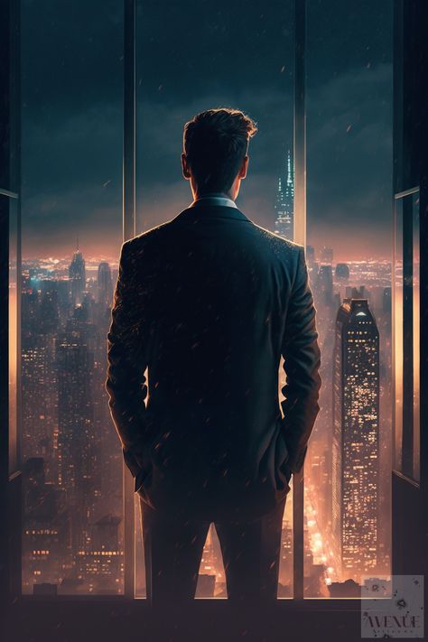 This digital artwork is a reminder that the sky's the limit when it comes to achieving your dreams - all from the comfort of your own penthouse paradise. Successful Man Wallpaper, Bussines Man Wallpaper, Ceo Art, Gentlemen Lifestyle, 2025 Moodboard, Become A Morning Person, Successful Man, Dynamic Wallpaper, Silhouette Sketch