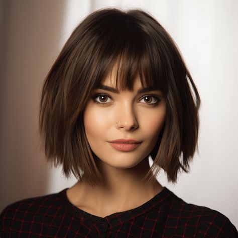 The “Bubble Bob” Cut Is Trending – Here Are 25 Amazing Ideas For You Bubble Bob, Messy Bob Haircut, Trendy Haircuts Medium, Chin Length Haircuts, Medium Haircuts, Shaggy Haircuts, Choppy Bob Hairstyles, Chin Length Hair, Bob Haircut With Bangs