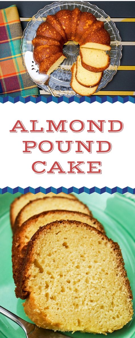 This Almond Pound Cake recipe is an easy way to make a soft and flavorful pound cake without all the fuss. By adding a few simple pantry ingredients, you can transform your boxed cake mix to a Pound Cake fit for a special occasion. | Cake Mix Almond Cake | Almond Bundt Cake | Almond Pound Cake made with Cake Mix | #almond #poundcake #cake #recipes Almond Pound Cake Recipe, Almond Butter Cake, Almond Pound Cake, Chocolate Chex, Savory Cakes, Almond Pound Cakes, Almond Cake Recipe, Chocolate Sheet Cake, Pound Cake Recipe