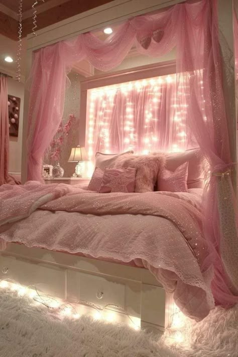 Dream Bedroom Inspiration, Luxury Room Bedroom, Pink Bedroom Decor, Classy Bedroom, Pink Room Decor, Dream Apartment Decor, Room Redesign, Girly Room, Redecorate Bedroom