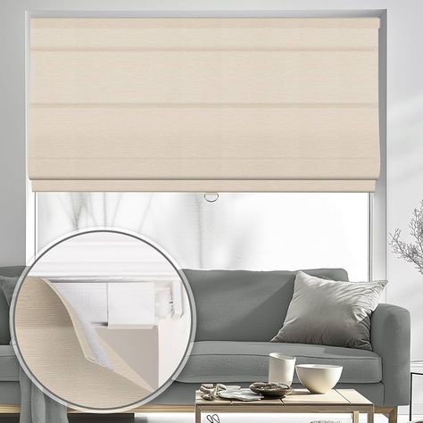 Amazon.com: Sulugood No Tools No Drill Cordless Light Filtering Roman Shades, Solar Roller Blinds for Window, Roll Up Blinds for Window Bedroom, Living Room.（Light Filtering） Beige,Custom Size. : Home & Kitchen Roll Up Blinds, Window Bedroom, Bedroom Windows, Roller Shades, Light Filter, Room Darkening, Roller Blinds, Roman Shades, Living Room Lighting