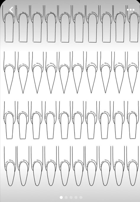 Printable Nail Art Templates Long, Free Printable Nail Art Template, Nail Base Drawing, How To Draw Nails, Nails Drawing Ideas, Nail Design Template, Printable Nail Art Templates, Nails Template, Printable Nail Art Practice Sheet